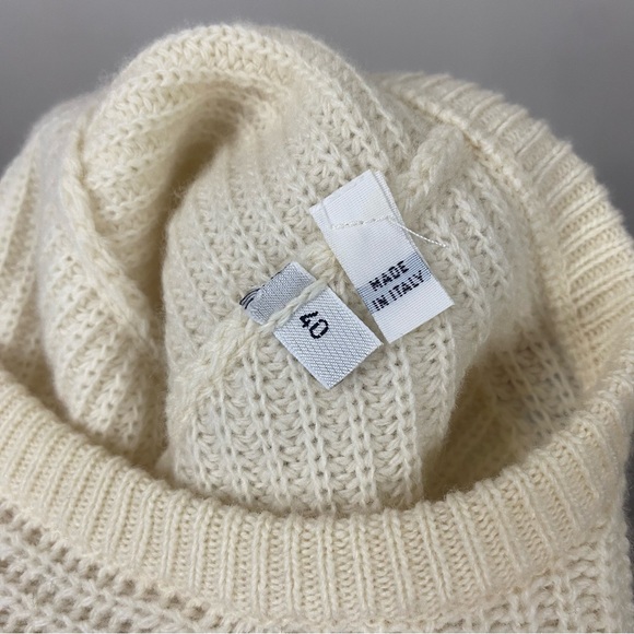 No. 21 Wool Blend Twofer Layered Sweater with Silk Lace Hem Cream Size Small - Picture 4 of 8